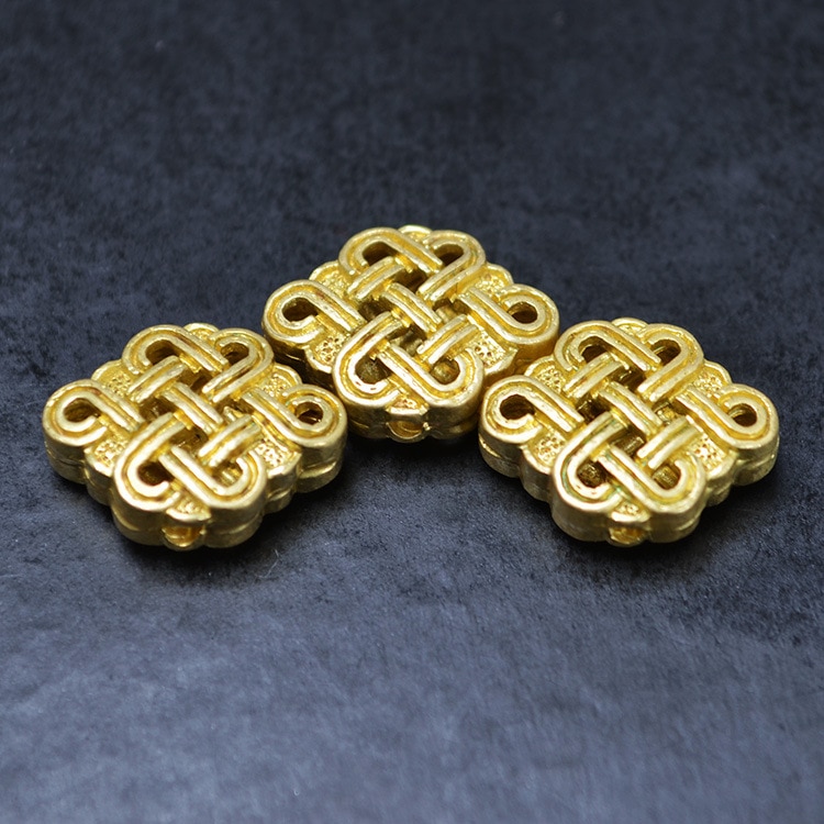 SEA MEW 5 PCS 12.5*15.7mm Metal Raw Brass Spacer Beads Hollow Beads Connector For Jewelry Making