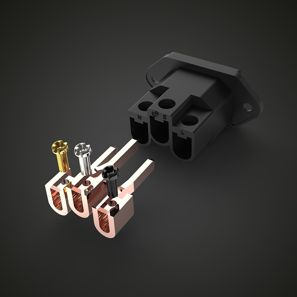 Viborg HI-End Audio Grade Pure Copper plated IEC Inlet Socket Audio IEC Inlet Socket