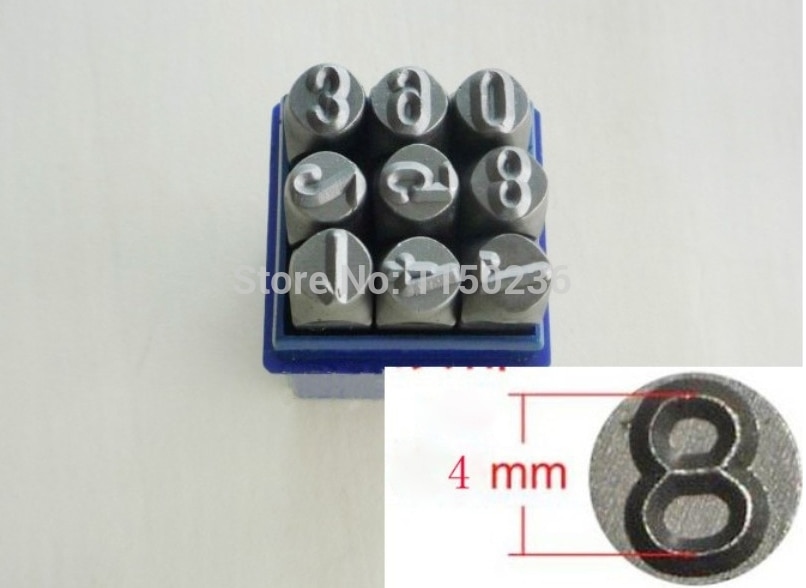 9pcs 4mm Steel Number Punch Set/ Steel Number Stamps, Jewelry Molding Punches, Jewelry Punching Tools