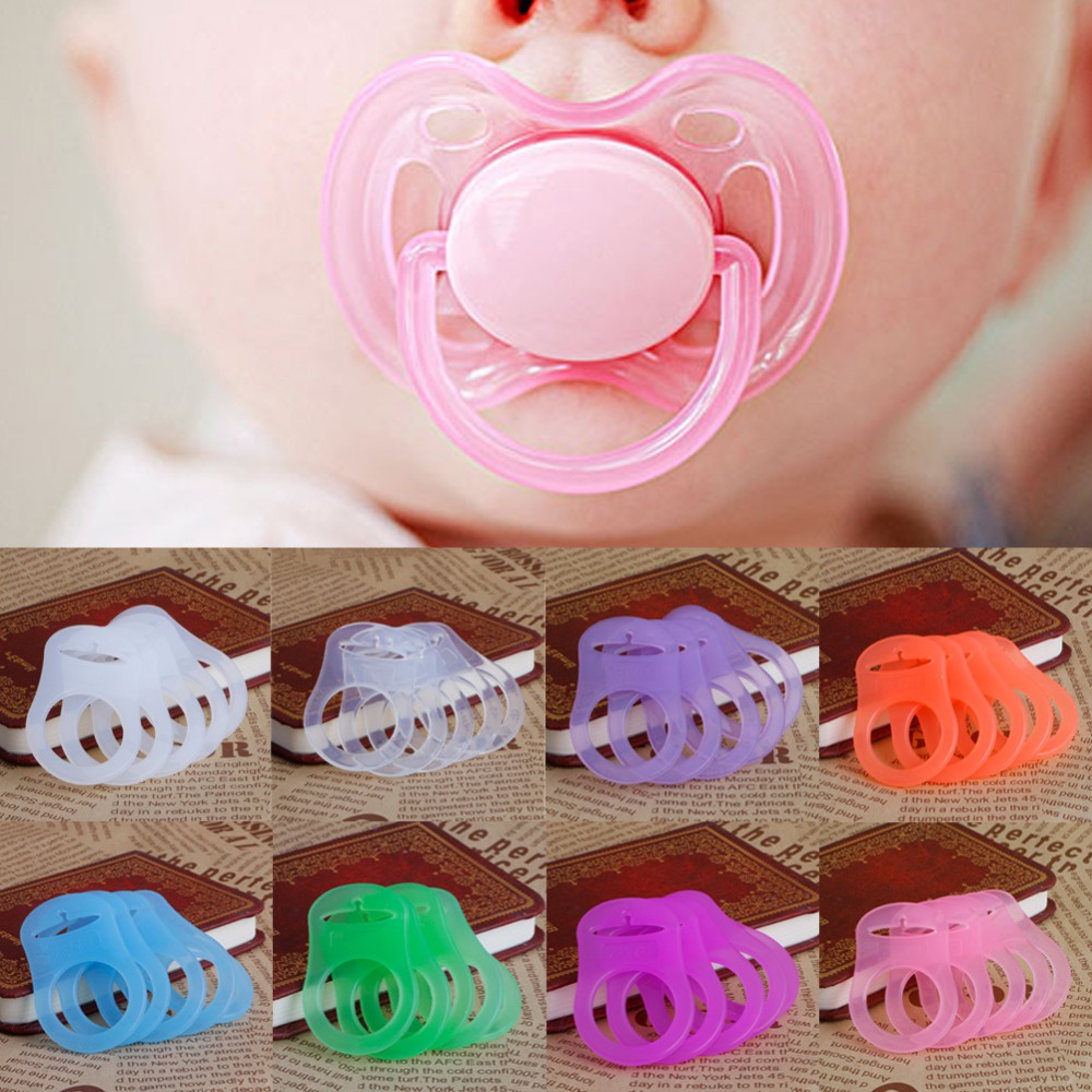 5Pcs Multi Colors Baby Silicone Dummy Pacifier Holder Clip Adapter for MAM Rings