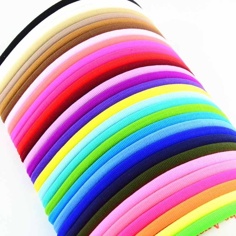 120pcs/lot 31colors 2016 New 10mm Solid FOE Elastic Nylon Headband, Baby Headbands,Girls and Kids Hairband Hair Accessories
