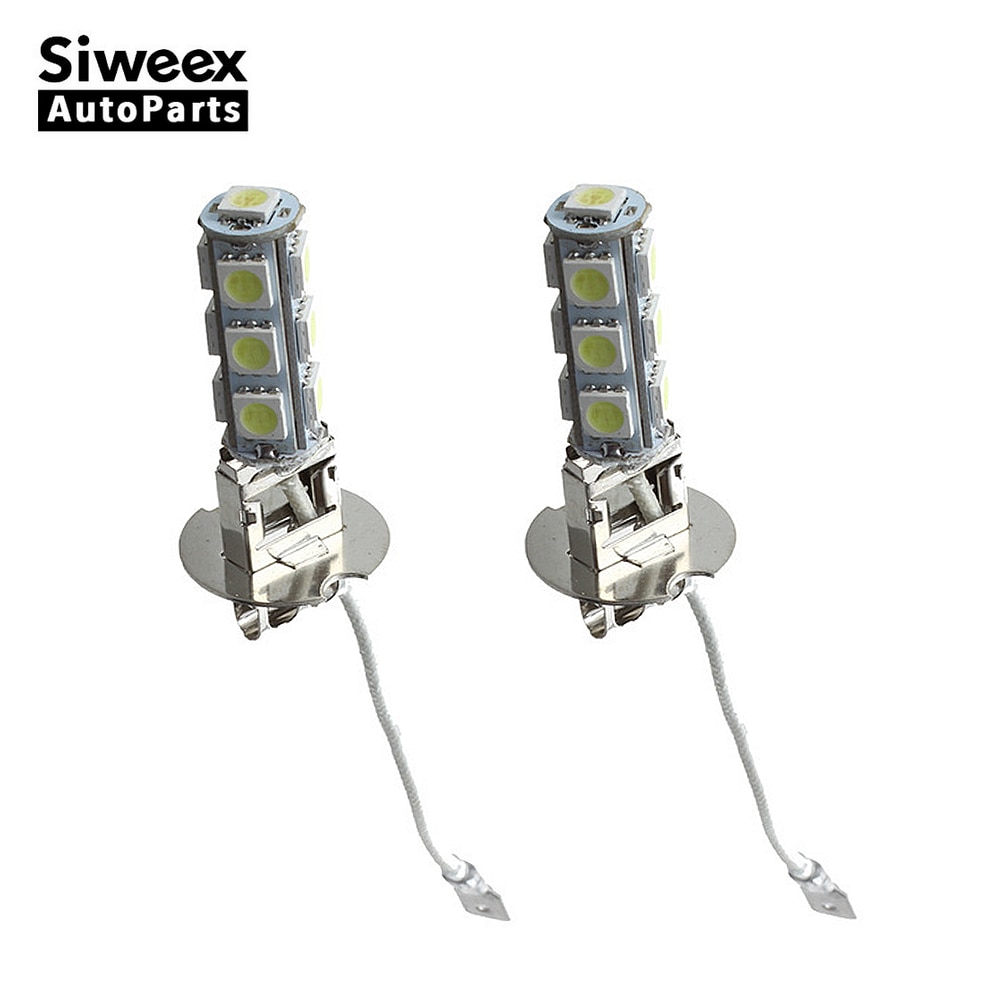 2 Pcs Auto Fog Lamps H3 PK22S 13 5050 SMD DRL Driving LED Bulbs White DC 12V Car Daytime Running Lights Automobiles Accessories