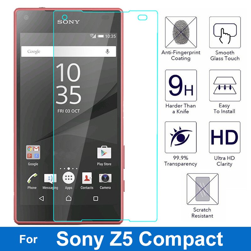 For Z5 Compact Screen Protector 9H Premium Tempered Glass For Sony Xperia Z5 Compact mini Z5mini Z5C E5823 E5803 Protective Film