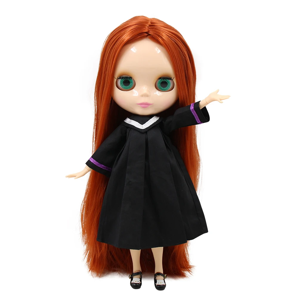 ICY DBS blyth doll 1/6 bjd toy joint body natural skin straight red brown hair 30cm toy girl gift