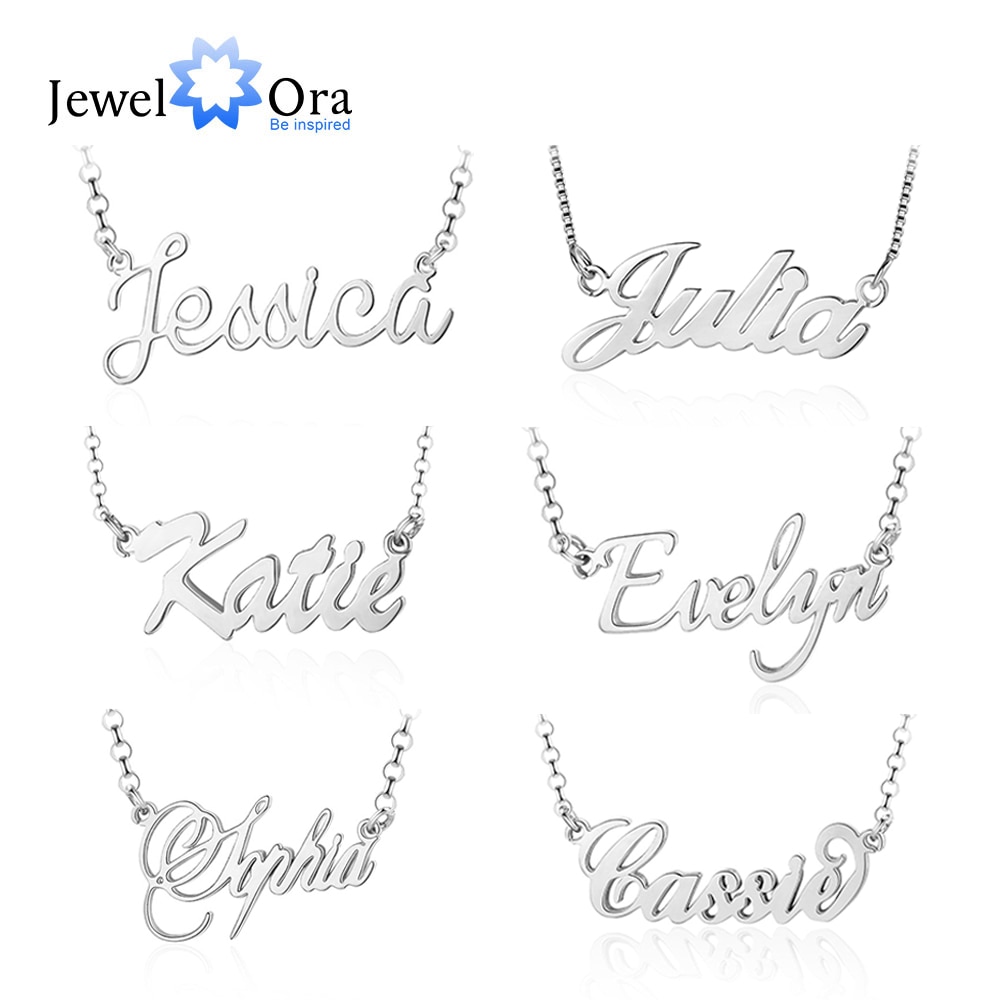 Mothers Day Gift 925 Sterling Silver Personalize Nameplate Letter Initial Necklace Custom Name Chain Pendants for Women Mom Nana
