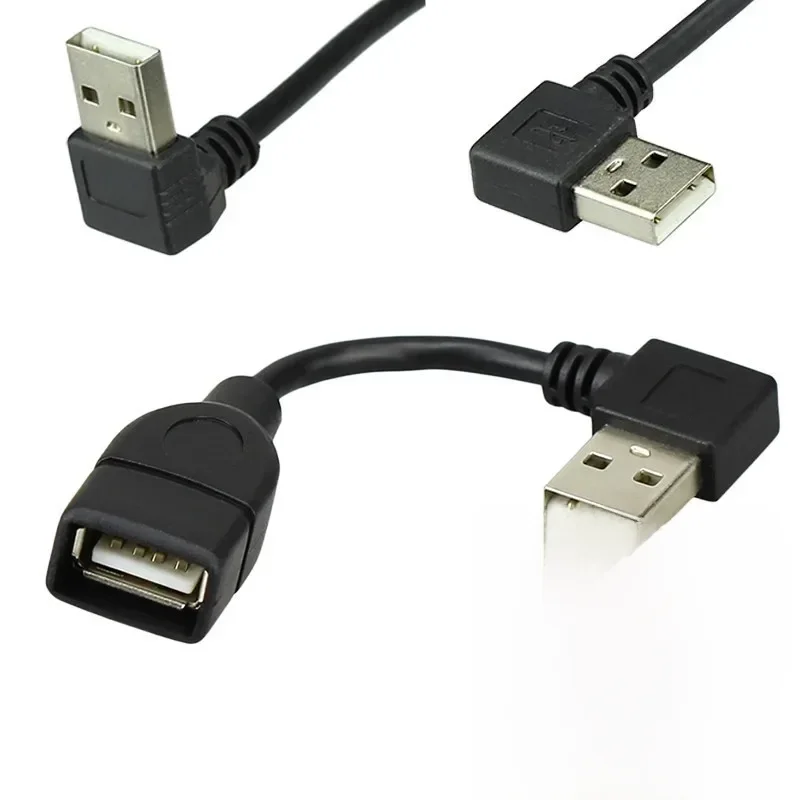 10cm 20cm USB 2.0 A Male to Female 90 Angled Extension Adaptor cable USB2.0 male to female