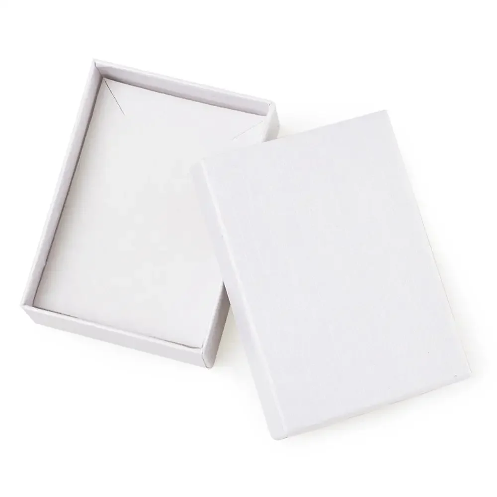 60pcs/Lot 9x6.5x2.8cm Rectangle White Black Cardboard Jewelry Set Boxes for Necklaces Earrings Rings