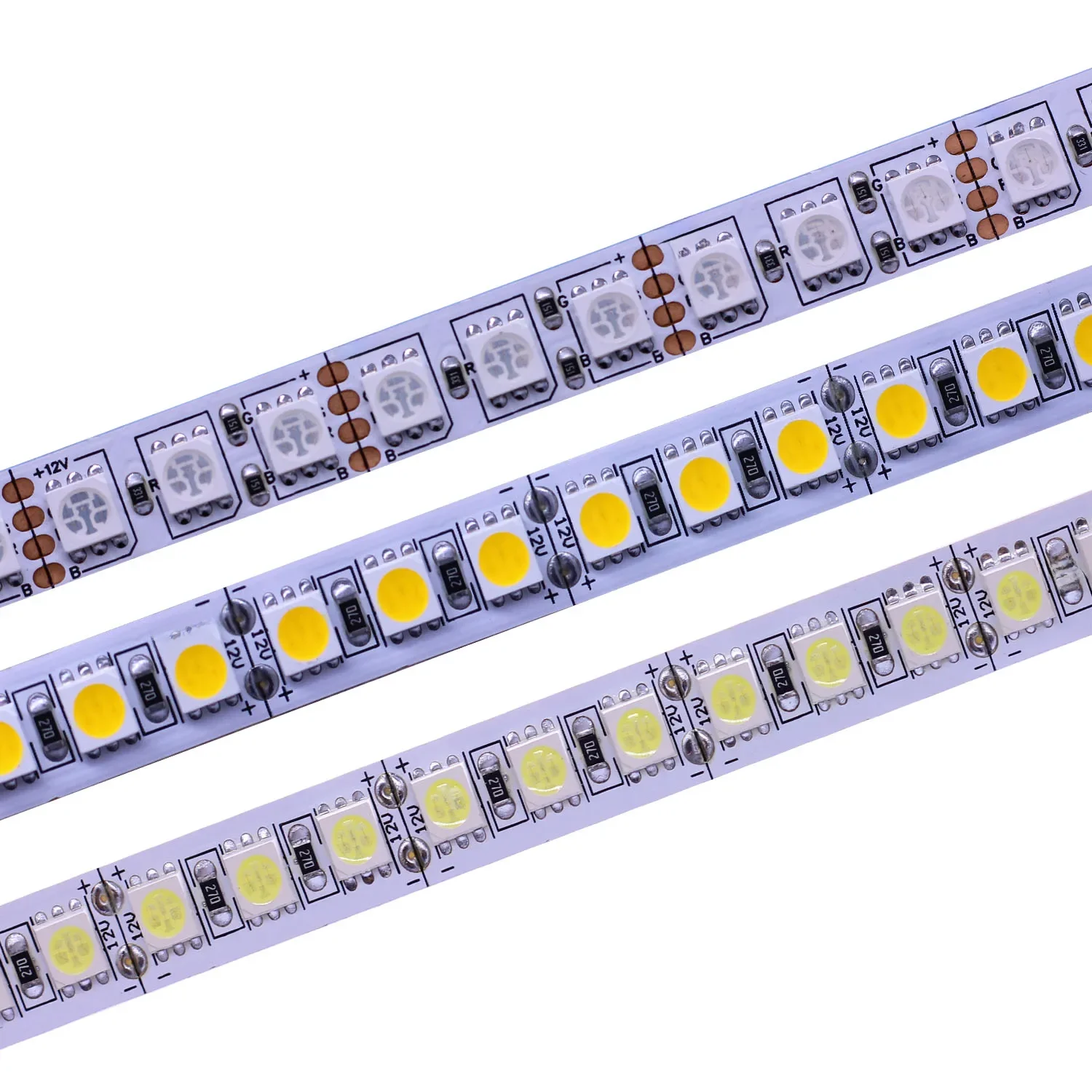 IP20 IP65 IP67 Tube waterproof LED Strip 5050 DC12V 24V 120LEDs/m Flexible LED Light Warm