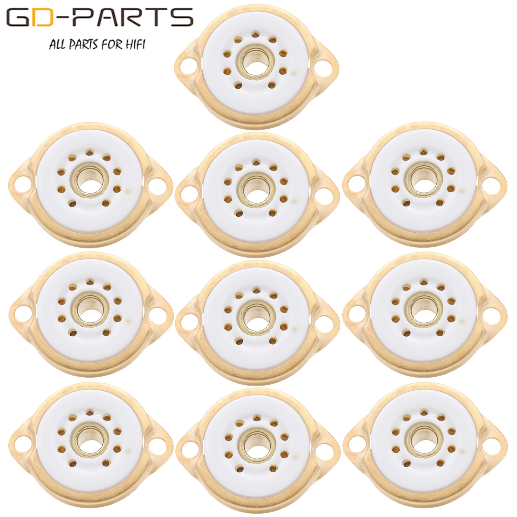 Chassis Mount 9pin Ceramic Vacuum Tube Socket Base FOR 12AX7 ECC82 6922 EL84 6DJ8 12AU7 12AT7 Hifi