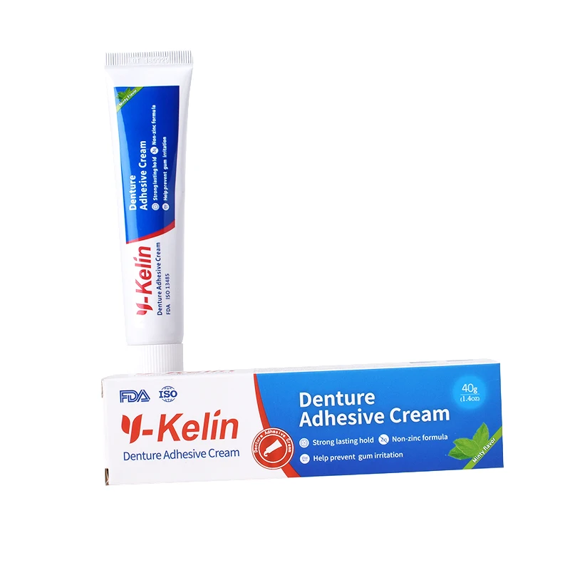 Y-Kelin Denture Adhesive Cream 40g Strong Hold Glue For Cull & Partial False Teeth Bonding