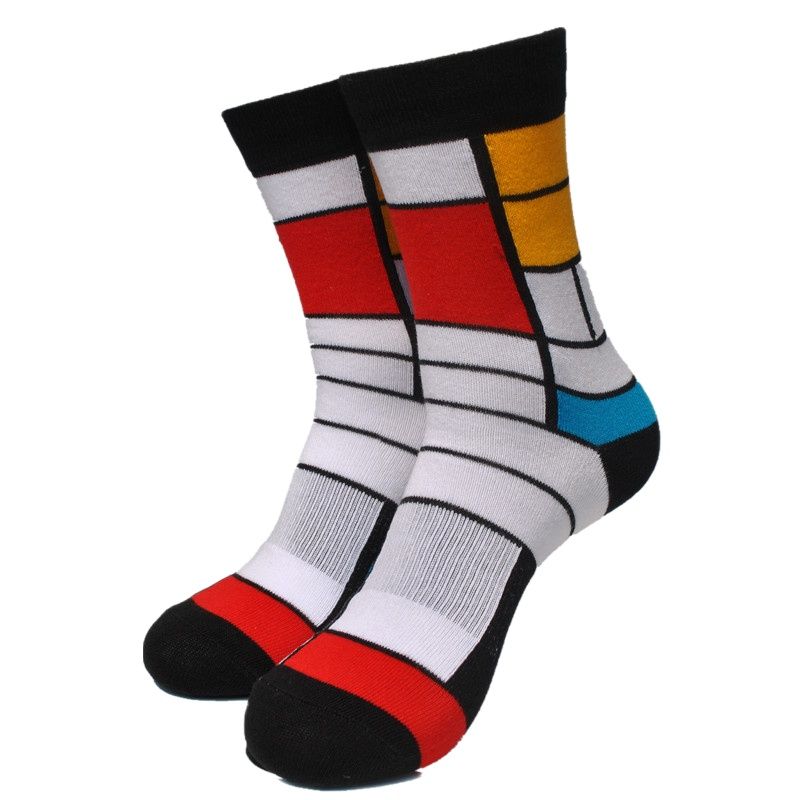 1 Pair Spring Irregular Graphics Cotton Socks Men's Socks Fashion Skateboard Socks