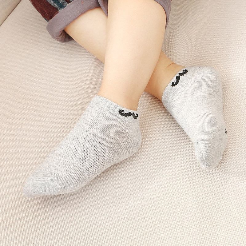 children socks 5 pairs / lot cotton breathable mesh socks 2017 new summer 2 - 11 years boys socks kids beard pattern socks