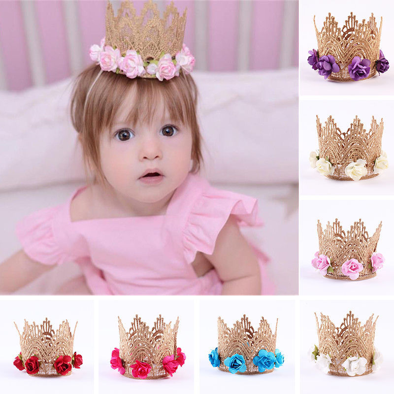 2017 Kids Girl Baby Toddler Cute Gold Crown Headband Hair Band Accessories Headwear