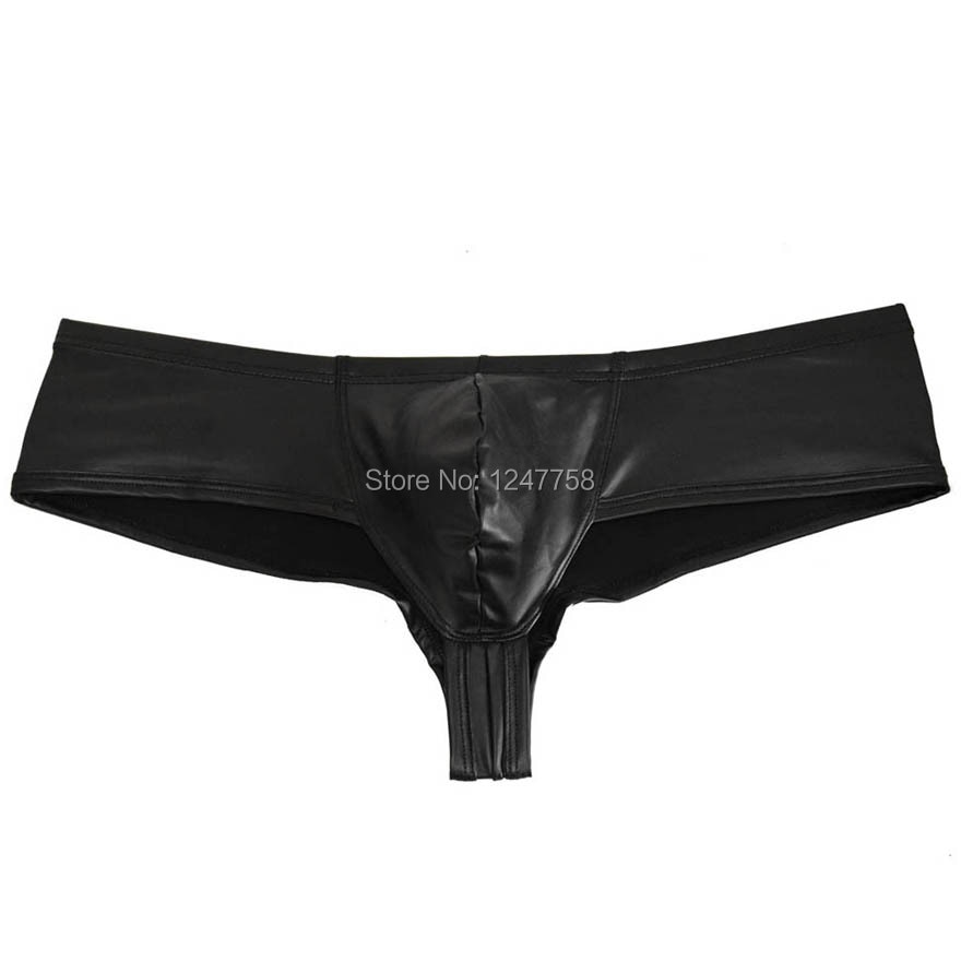 Men Pants Mini Boxers Underwear Men's Super Soft & Smooth Boxers looks like leather Bikini