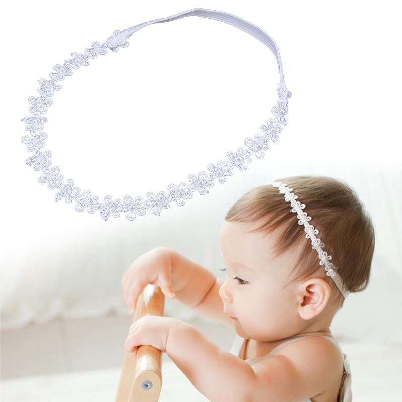 1set Rhinestone Mini Headband Girl Hair Newborn Baby Floral Hair Band Hair Bows Accessories Ornament Hairband Solid Color Flower