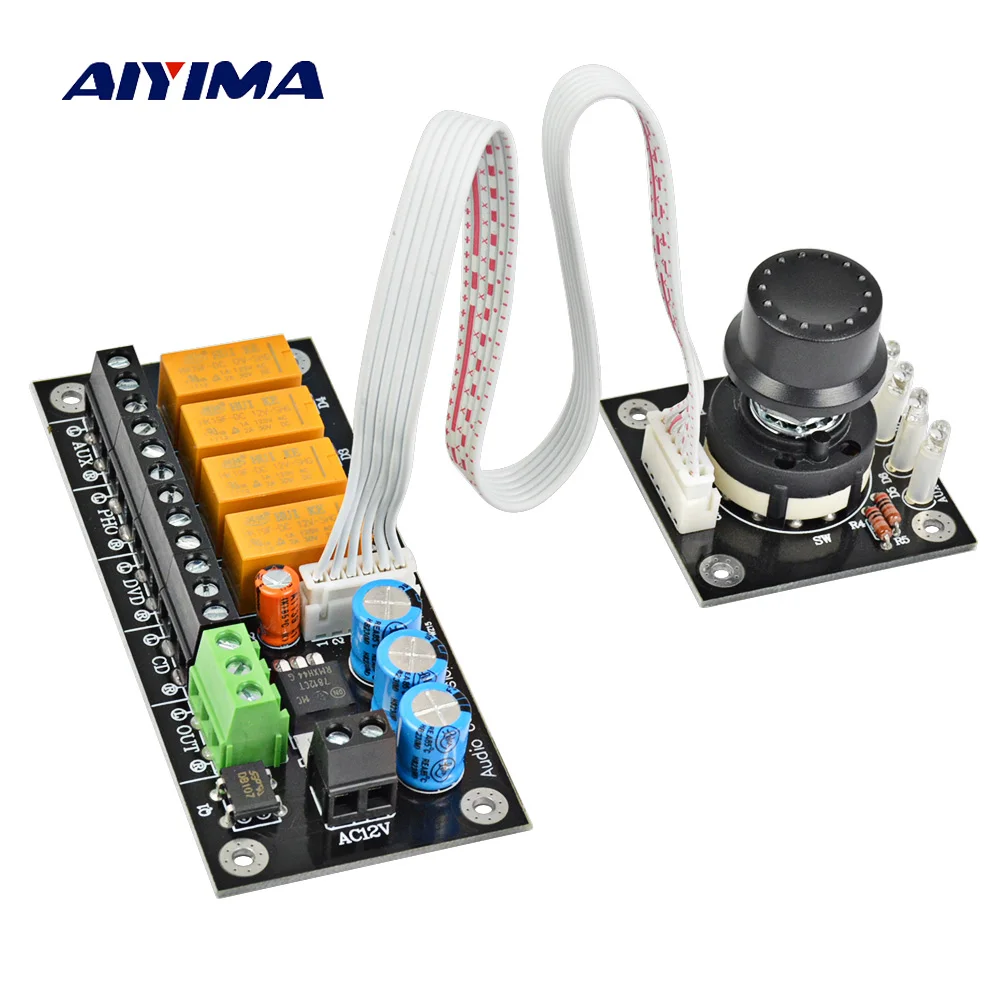 AIYIMA Audio Stereo Two Channel Relay 4 Way Sound Source Selection Audio Switch Input Selection