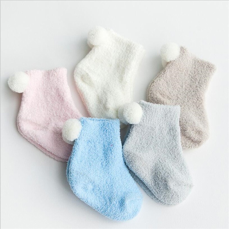 Christmas Gift Cotton Kids Socks terry ball Kawaii Children's Socks Boys Girls thick Socks baby toddler Leg Warmers