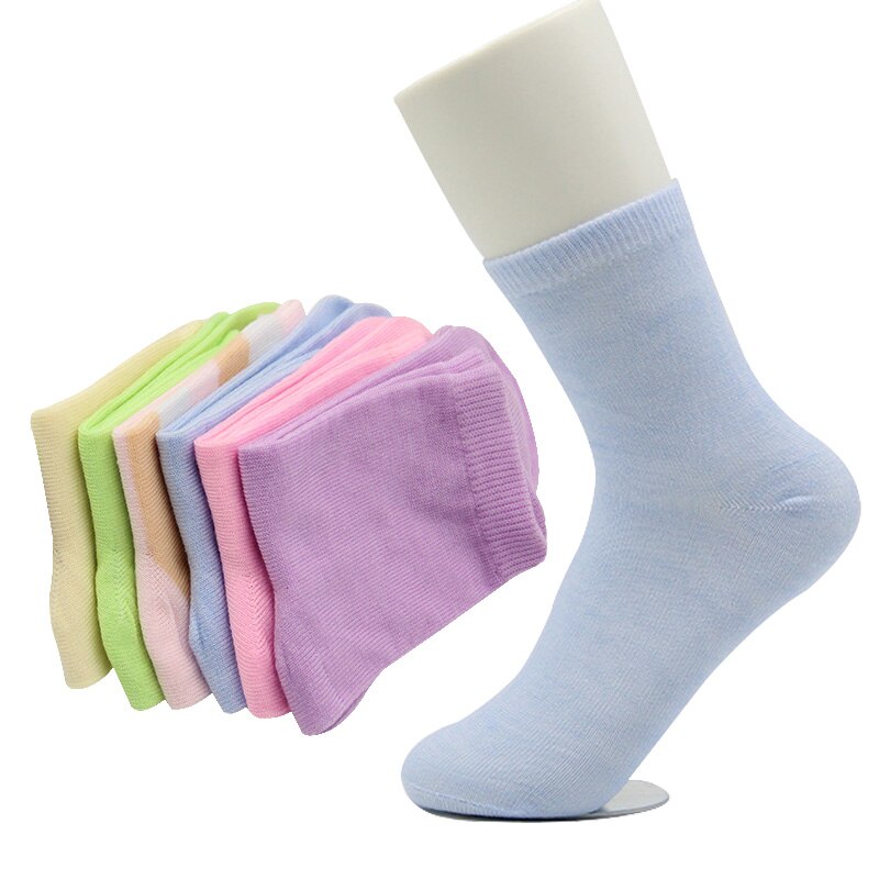 5 Pairs Women Sock Cute Solid Color Neatly Comfortable Cotton Women Socks Autumn Winter Calcetine Sock Lady Sock Meias Calcetine
