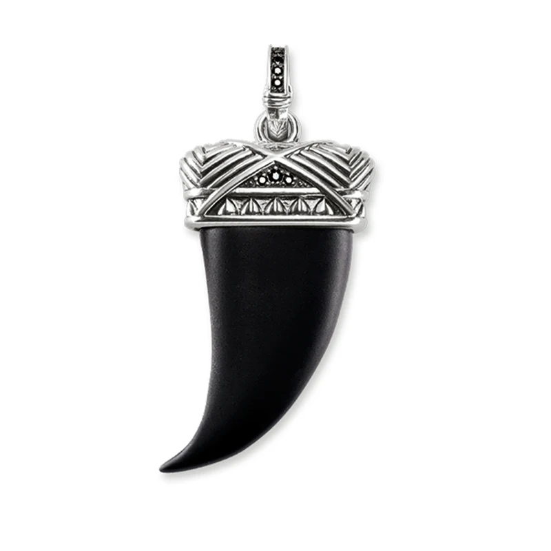 Pendant Maori Ethnic Tiger Tooth Brand New Fashion Jewelry 925 Sterling Silver Europe Style Gift For