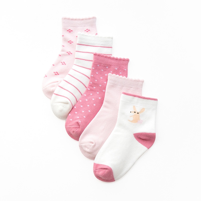 5 Pairs/Lot Children's Soft Cotton Socks For Teens Boy Girl Baby Cute Cartoon Fashion Warm Socks Set 1-12Y Autumn Winter Ki