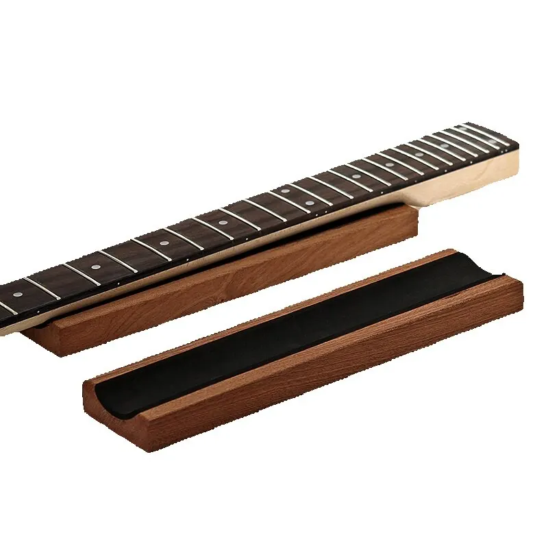 1 Piece Guitar Bass Neck Rest Caul Neck Rest Sapele Wood Long Neck Support Guitar Fretwork Cork