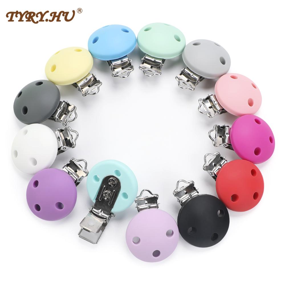 TYRY.HU Round/Heart Shaped Pacifier Clip Baby Pacifier Chain DIY Accessories Baby Nipple Clips Toy BPA Free Baby Teether