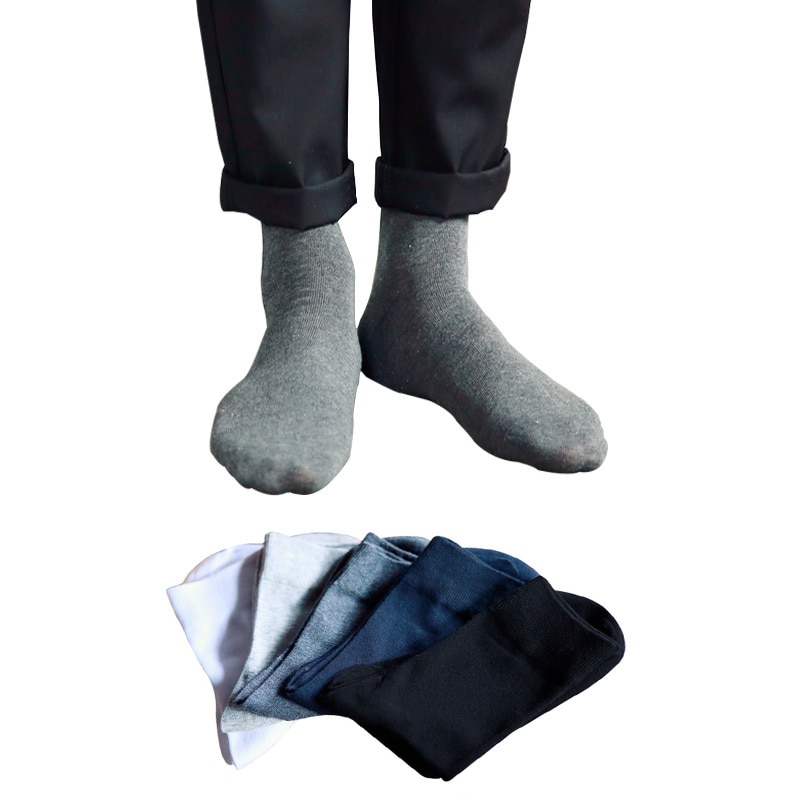5pairs Men Socks Brand Quality Cotton Casual Breathable shaping White Black Grey Pure Color Socks Ankle Short Socks For Men Meia