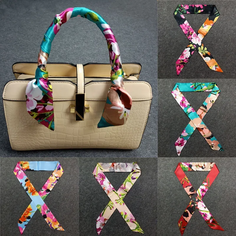 47 Colors Brand Bandana Small Silk Bag Scarf Women Head Hijab Scarf Long Skinny Scarves For Ladies