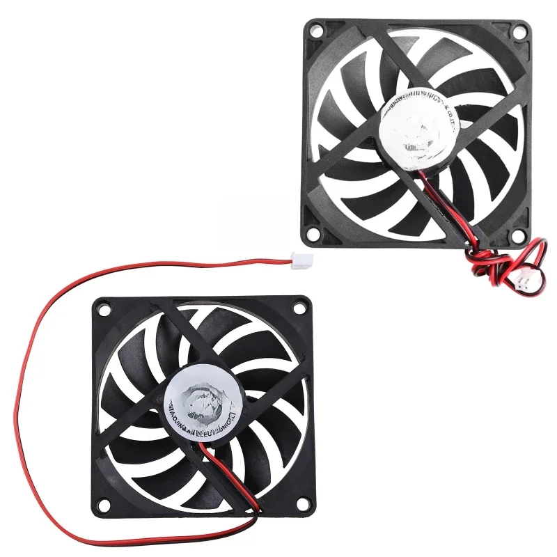 12V 2-Pin 80x80x10mm PC Computer CPU System Heatsink Brushless Cooling Fan 8010 Desktop PC Chassis