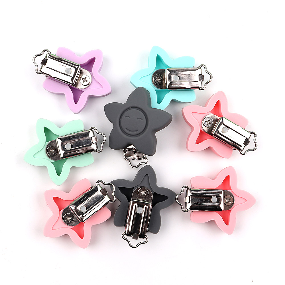 TYRY.HU 1x Pacifier Clip HolderStar Shape N Claps For Diy Pacifier Leash Silicone Nipple Clasp Nursing Toy Accessories