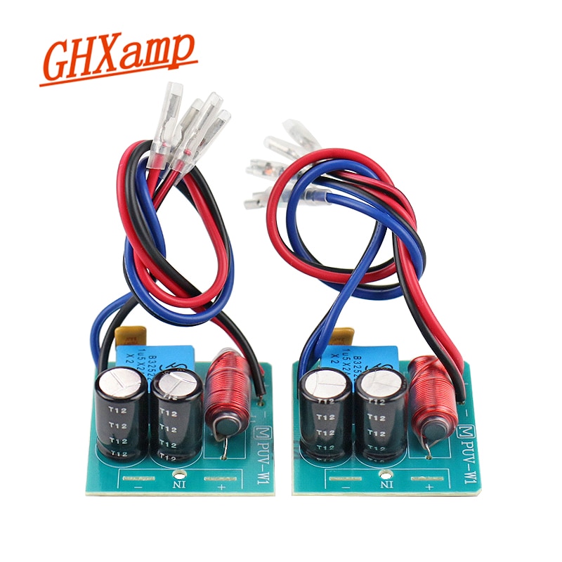 GHXAMP 60W 2 Way Crossover Speaker Bass Tweeter Frequency Divider For 2-4 inch Inch Speaker Filter Music sound 2800-3200Hz 2PCS