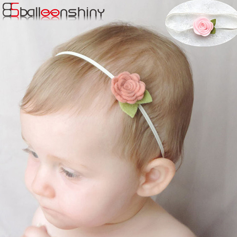 BalleenShiny Rose Flower Hair Bands Newborn Baby Elastic Photography Props Headband Lovely Headwear Fashion Hair Accessories
