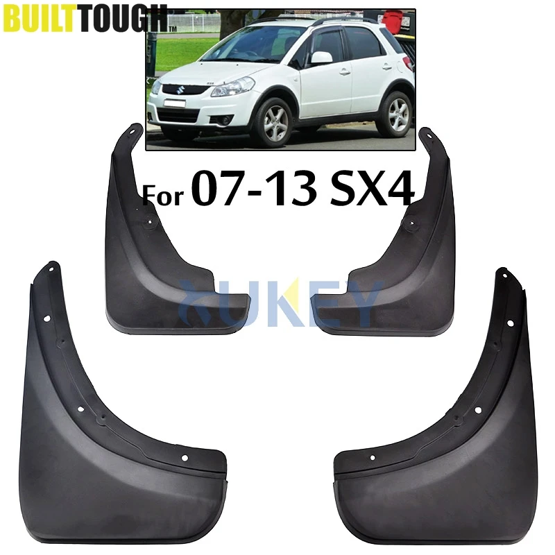 Set Molded Car Mud Flaps For Suzuki SX4 Hatch 2007 - 2013 Mudflaps Splash Guards Mud Flap Mudguards