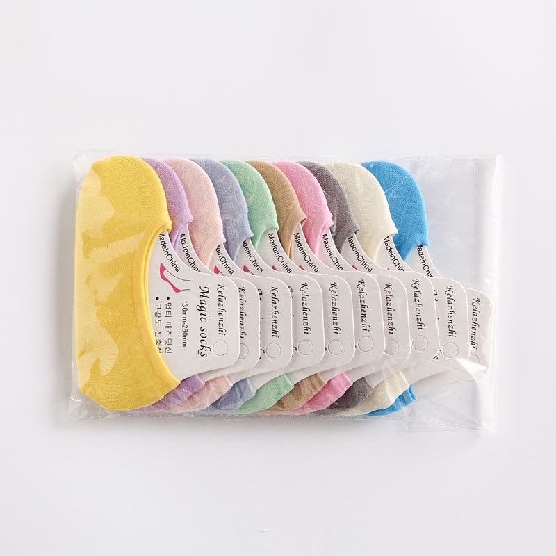10pairs/lot new children's invisible shallow mouth no trace short boat socks Slip Silicone candy color black beige sock for
