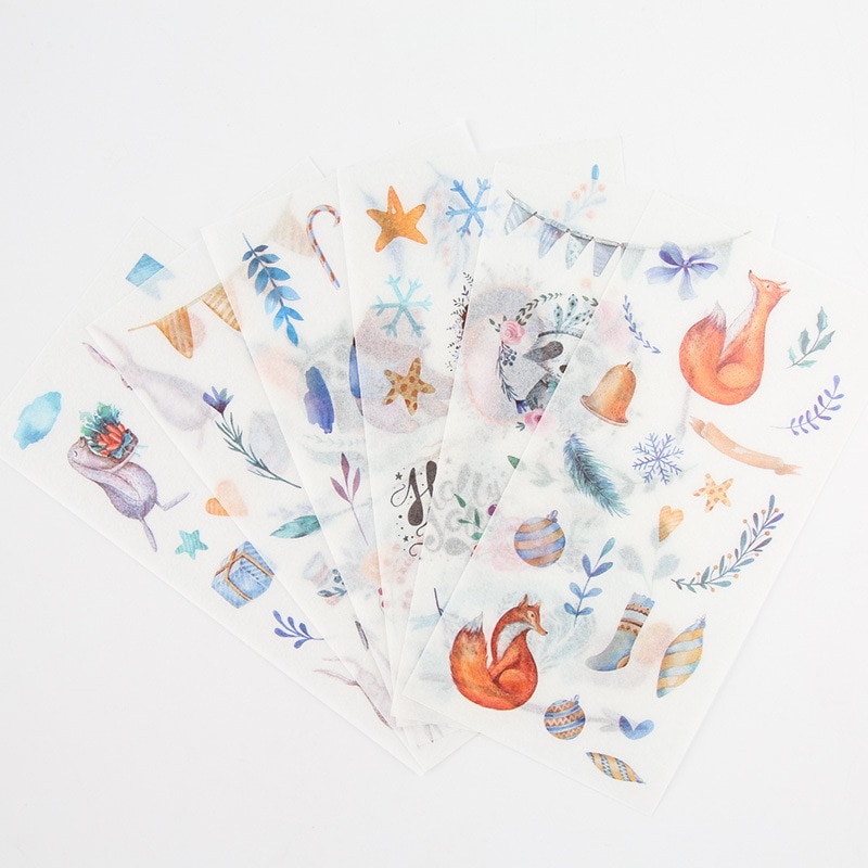 6PCS New Fairy Tale World Children Stationery Stickers For DIY Albums Scrapbooking Diary Decoration Cartoon Depicting