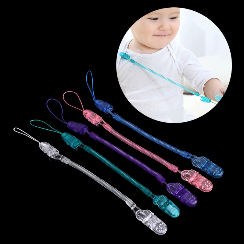 2018 New Baby Infant Toddler Dummy Pacifier Spring Soother Nipple Clip Chain Holder Strap