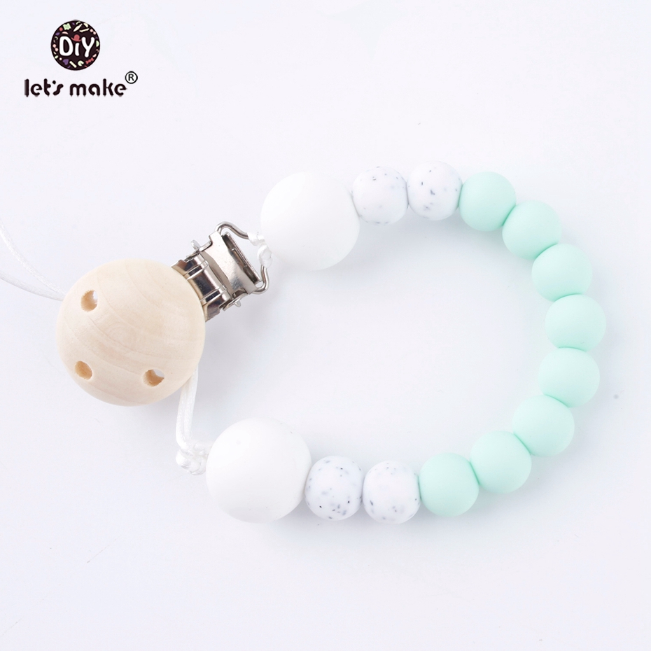 Let's make Pacifier Chain Hand Made Colourful Beads Dummy Clip Baby Soother Nipple Holder for Baby Kids Shower Gift Dummy C