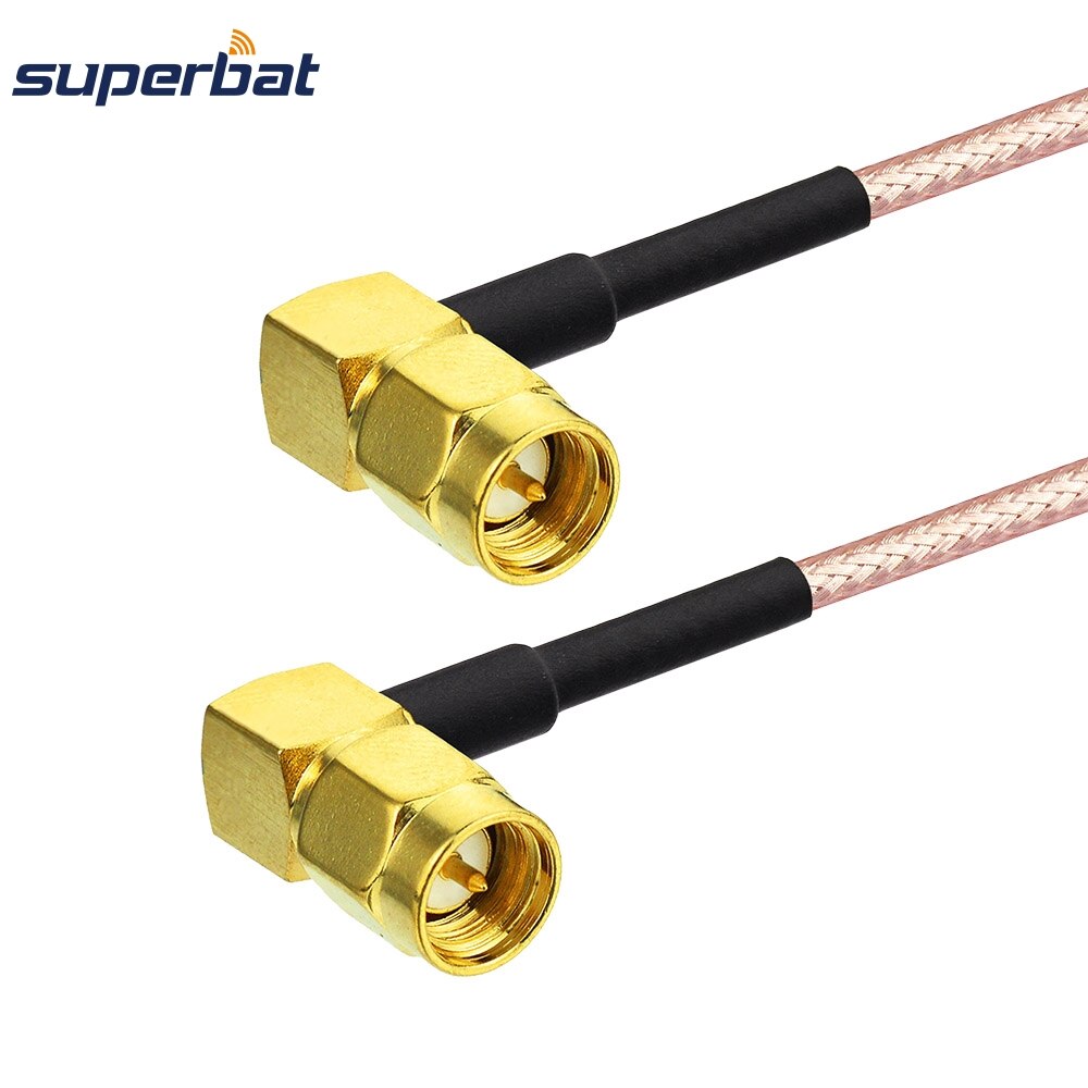 Superbat SMA Plug to Male Right Angle Connector Pigtail Jumper Cable RG316 Wireless Wi-Fi Radios