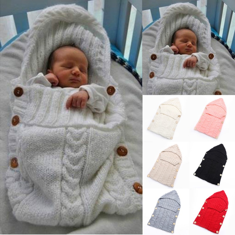 Warm Soft Wool Blends Baby Sleeping Bag Newborns Infant Child Children Bedding Baby Swaddle Blanket 70*35cm