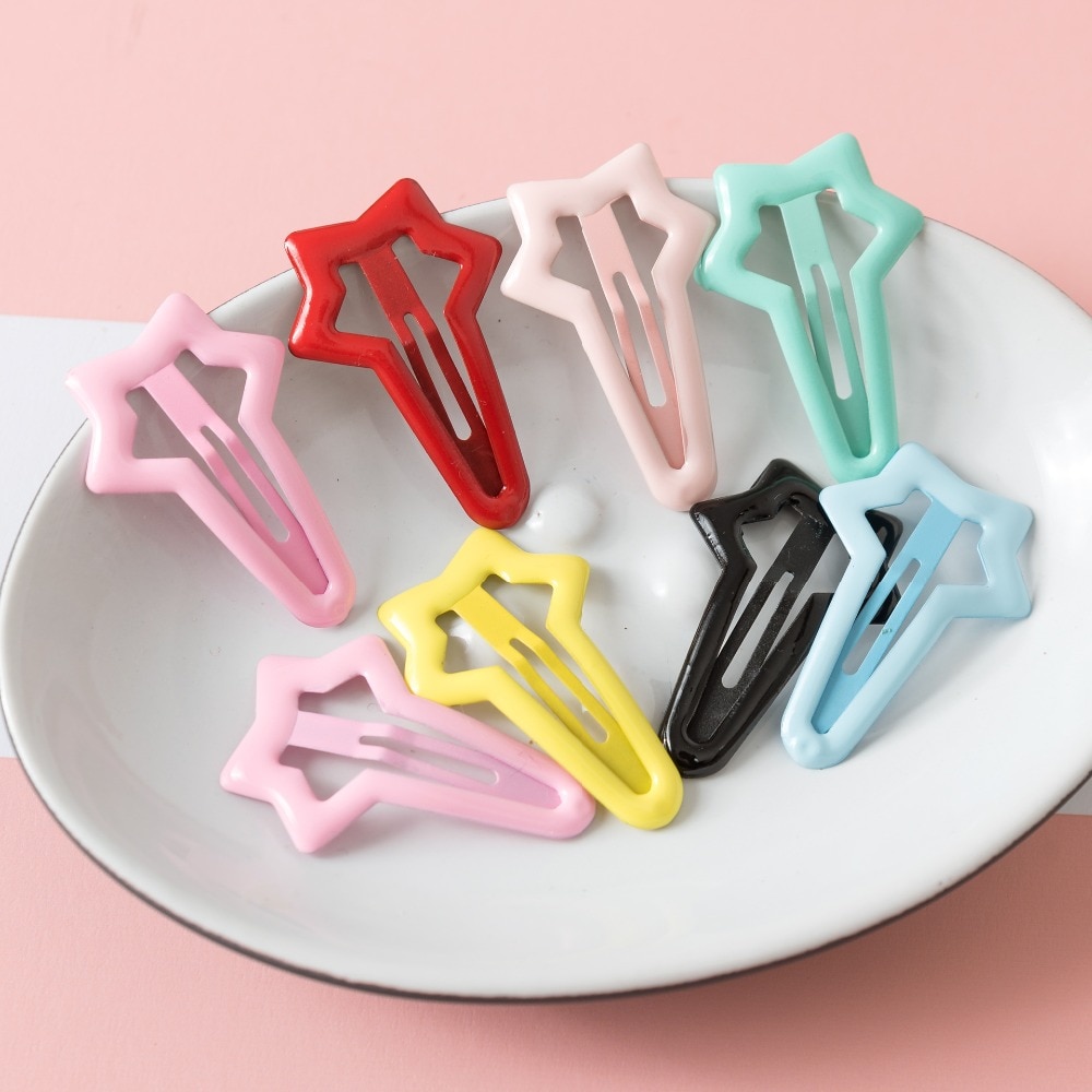 Baby BB Hair Clips Star Hairgrip Solid Barrettes Kids Girls Hairpins Candy Color Toddler Infants Hairpin Hair Accessories 50PCS