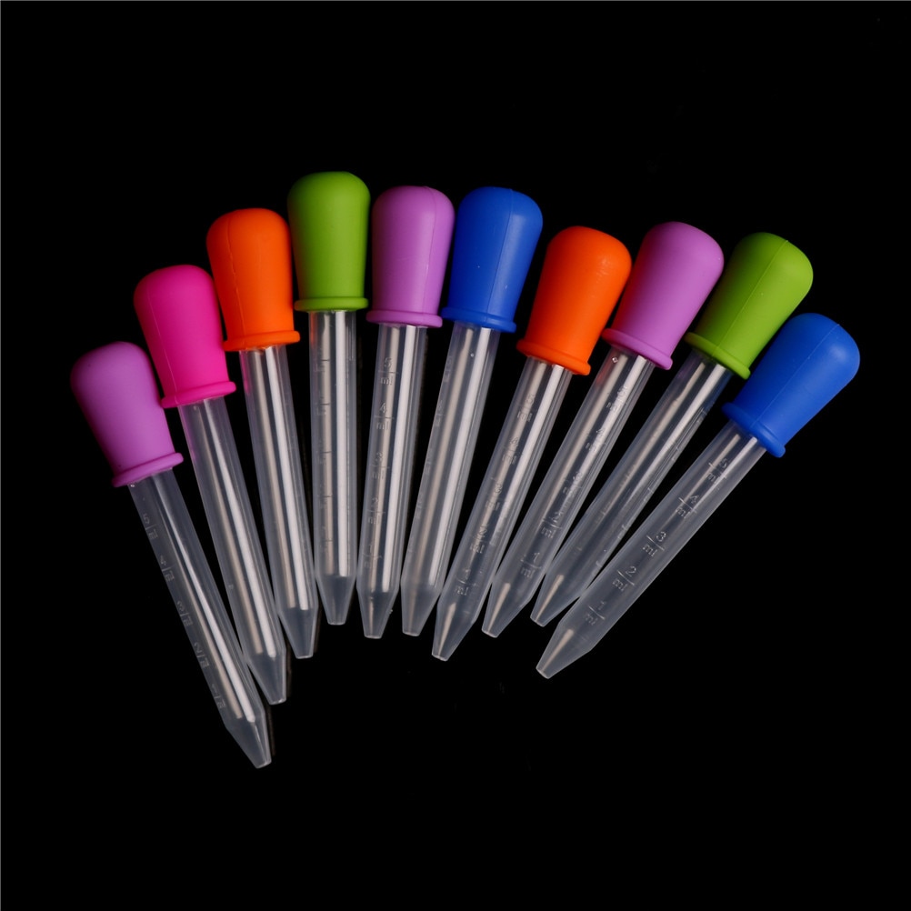 5ml Clear Silicone Pipette Liquid Food Dropper Plastic Baby Feeding Medicine Dropper Spoon Burette Infant Utensils Randomly