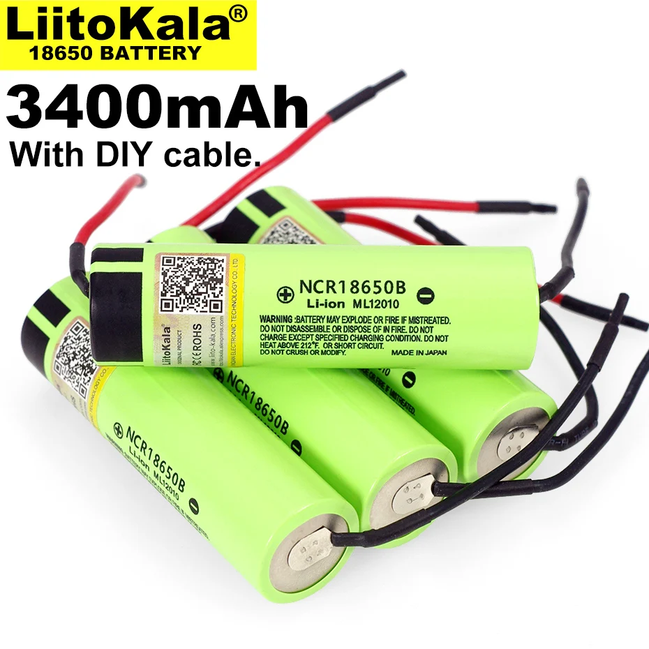 1-20PCS Liitokala New Original NCR18650B 3.7V 3400mAh 18650 Rechargeable Lithium Battery For Battery