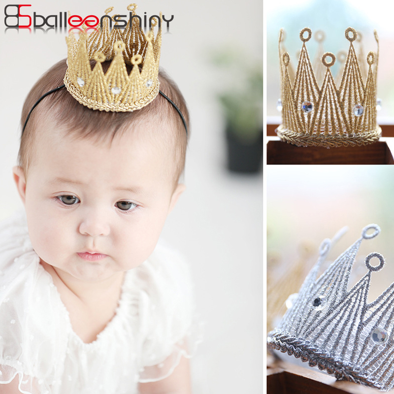 BalleenShiny Baby Crown Headband Newborn Bandeau Lovely Birthday Party Hair Decoration Kids Princess Photo Prop Child Hair Band