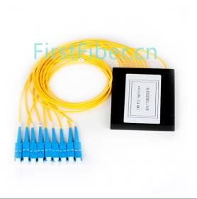 1 x 8 SC APC SC UPC Cassette Type PLC Splitter,G657A Fiber, with Plastic ABS Box Package
