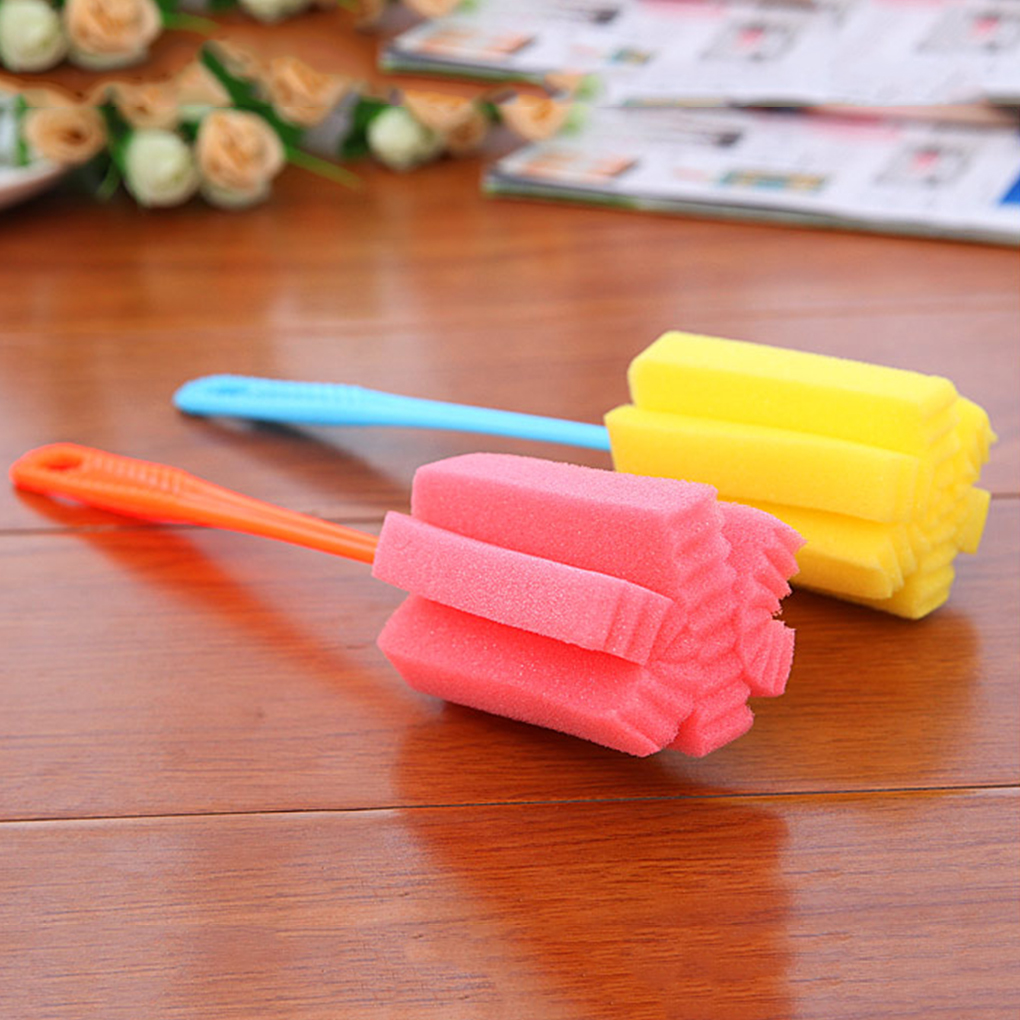 2pcs Baby bottle accessories PP Sponge Baby Milk Feeding Bottle Sponge Brush Nipple Cleaning Cup Scrubber Cleaner Tool Feeding