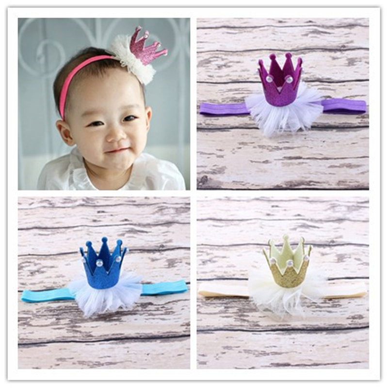 Baby Girl First Birthday Decor Flower Party Cap Crown Headband Priness Style Birthday Hat Baby Hair Accessory Crown Headwear