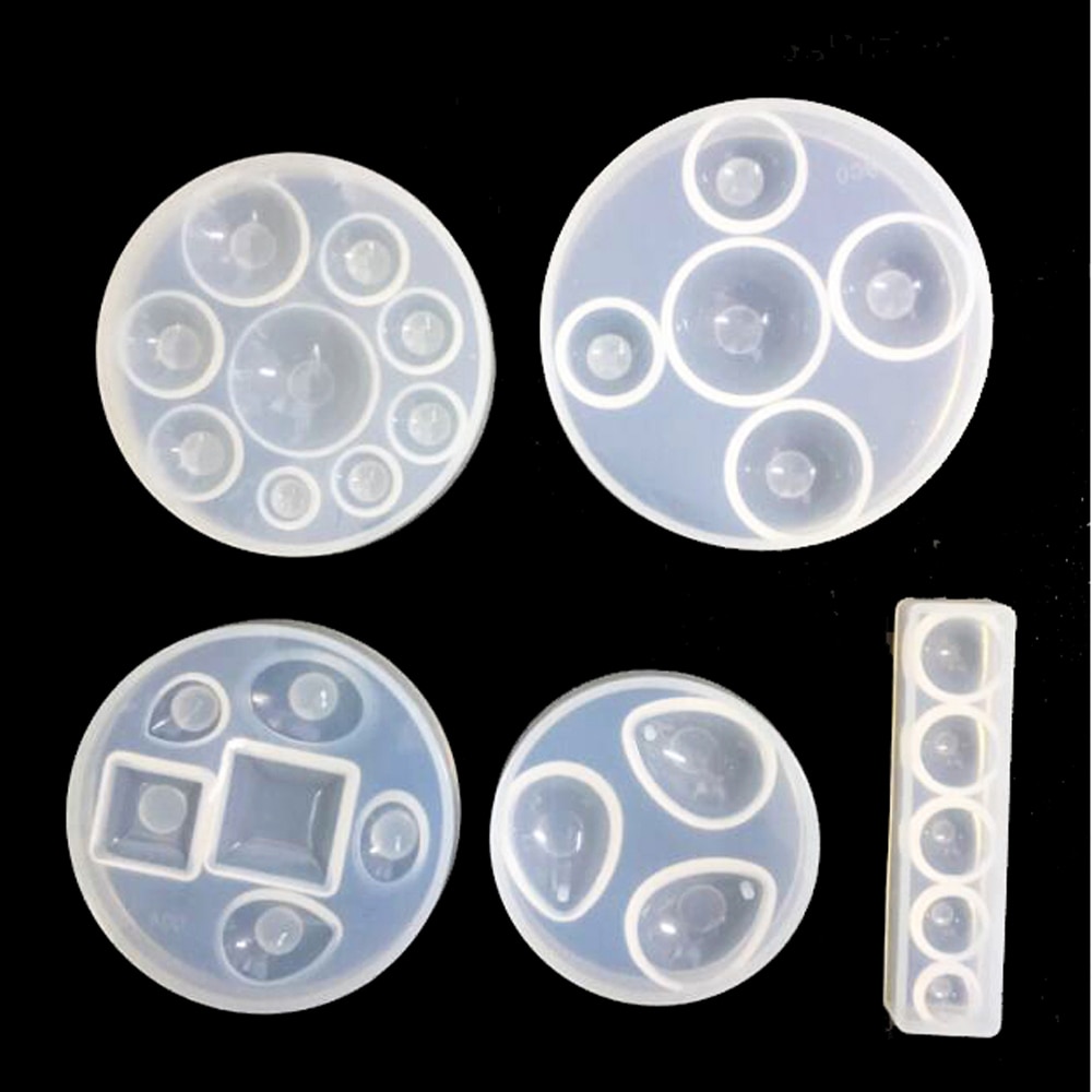 Silicone Mold Half Ball Oblate Cabochon Crystal UV Resin Silicone Mould UV Epoxy Resin Molds Jewelry Pendant Making Tools