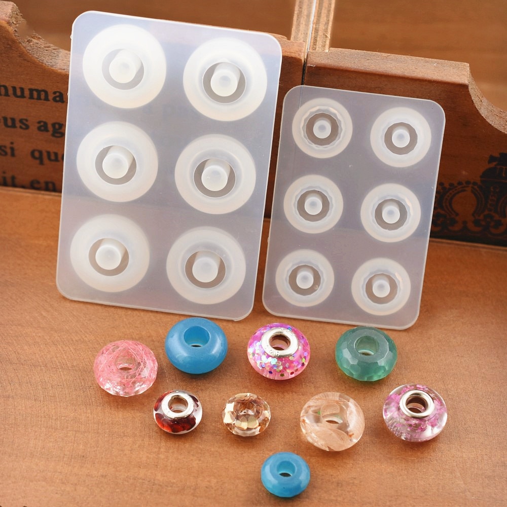 SNASAN Silicone Mold For 12mm 16mm Beads With Big Hole Jewelry Making Necklace Bracelet Bead Epoxy Resin Silicone Mould Handmade