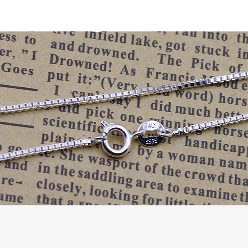 wholesale 925 Sterling Silver 1mm Box Chain Necklace Women Girls Kids Children 40cm-60cm Jewelry kolye collares collier