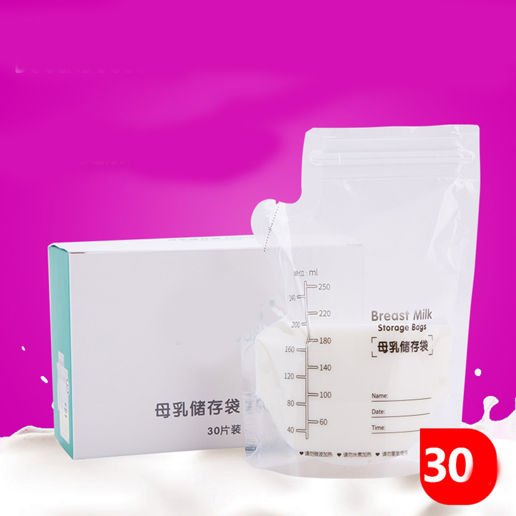 Breast milk storage bag 30 pieces / bag Baby Food Storage 250ml Disposable Practical and convenient breast milk Freezer Bags